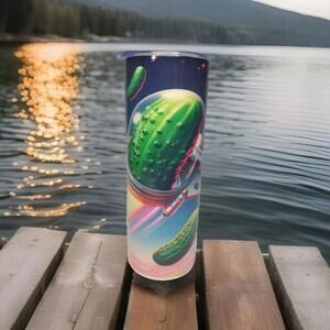 Funny Pickles in Space 20oz Skinny Stainless Steel Tumbler – Handmade Sublimated